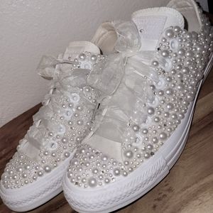 White, Wedding Converse, 6/8